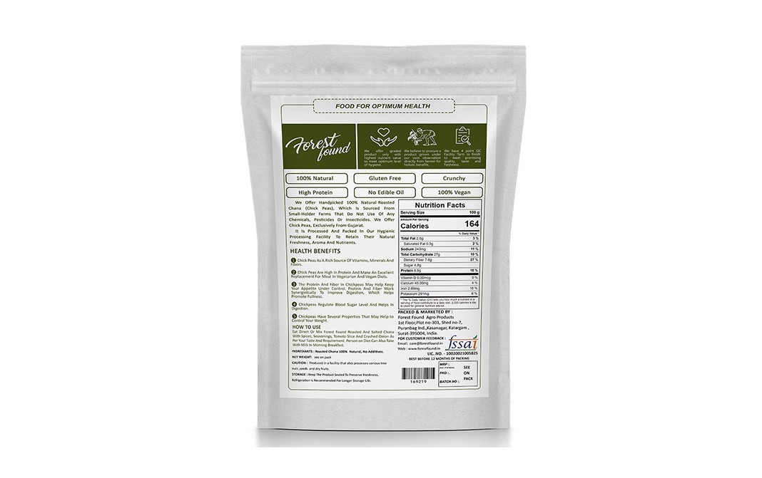 Forest Found Roasted & Salted Chana (Chick Peas)   Pack  250 grams